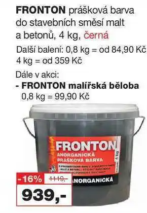 Barvy a laky drogerie Fronton prášková barva do stavebních směsí malt a betonů, 4 kg nabídka