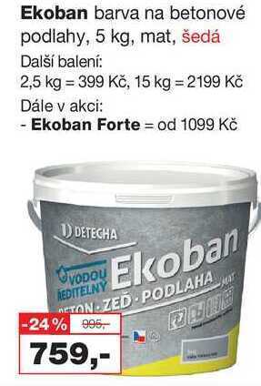 Barvy a laky drogerie Ekoban barva na betonové podlahy, 5 kg, mat, šedá nabídka