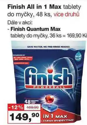 Barvy a laky drogerie Finish all in 1 max tablety do myčky, 48 ks nabídka