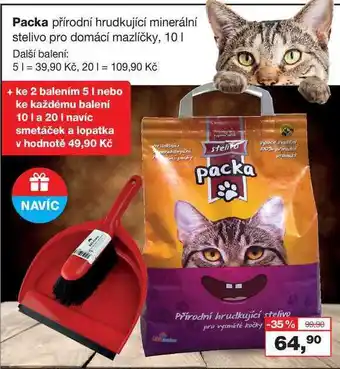 Ráj drogerie Packa přírodní hrudkující minerální stelivo pro domácí mazlíčky, 10 l nabídka
