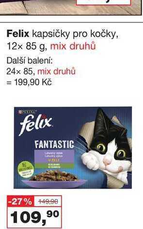 Ráj drogerie Felix kapsičky pro kočky, 12x 85 g nabídka