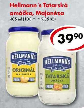 CBA Hellmann's tatarská omáčka, majonéza, 405 ml nabídka