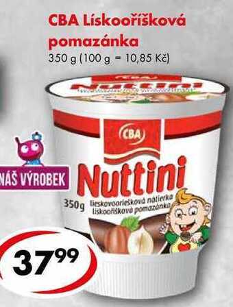 CBA Cba lískooříšková pomazánka, 350 g nabídka