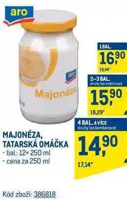 Makro Majonéza, tatarská omáčka 250 ml nabídka