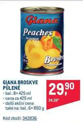Makro Giana broskve půlené 425 ml nabídka
