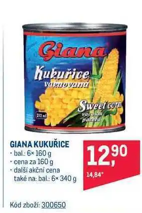 Makro Giana kukuřice 160 g nabídka
