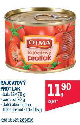 Makro Rajčatový protlak 70 g nabídka