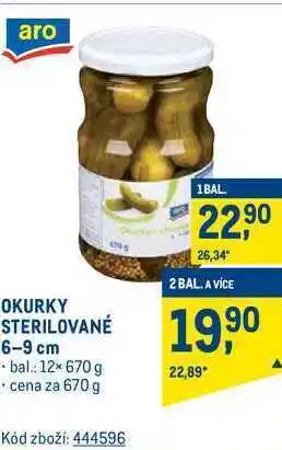 Makro Okurky sterilované 6-9 cm 670 g nabídka