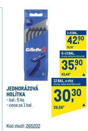 Makro Gillette 2 jednorázová holítka 5 ks nabídka
