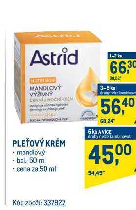 Makro Astrid pleťový krém 50 ml nabídka