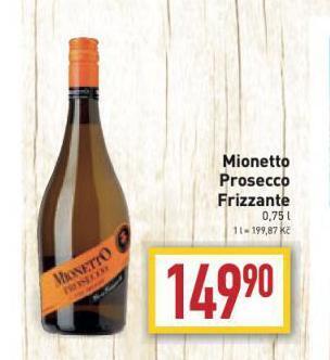 Billa Mionetto prosecco nabídka