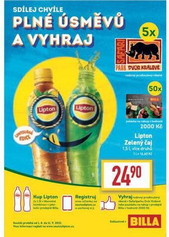 Billa Lipton zelený čaj nabídka