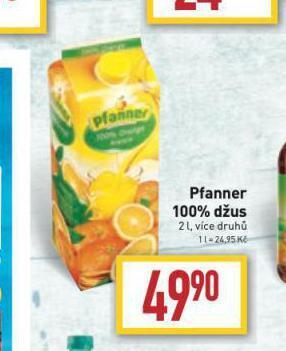 Billa Pfanner 100% džus nabídka