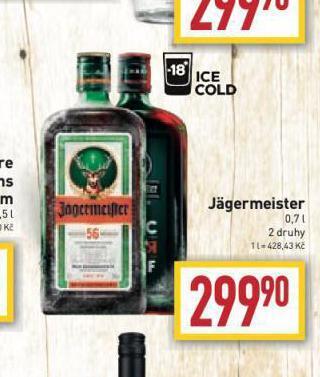 Billa Jagermeister nabídka