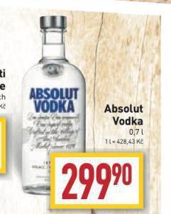 Billa Absolut vodka nabídka