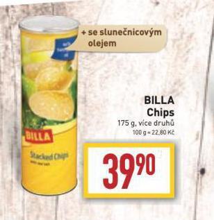 Billa Chips nabídka