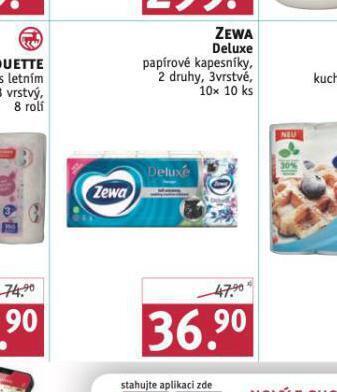 Rossmann Zewa deluxe papírové kapesníky nabídka