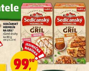 Penny Market Sedlčanský hermelín na gril, 4x 80 g nabídka