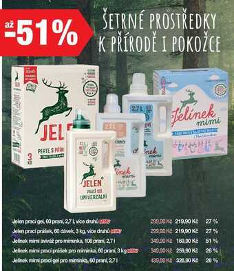 Šlak Jelen prací gel, 60 praní, 2,7 l nabídka