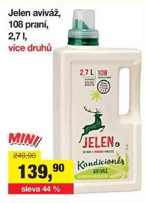 Šlak Jelen aviváž, 108 praní, 2,7 l nabídka