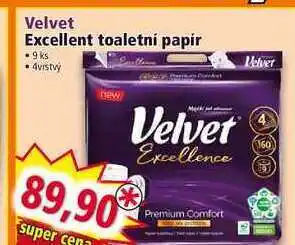 Norma Velvet excellent toaletní papír • 9 ks • 4 vrstvý nabídka