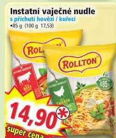 Instatní vaječné nudle s přichuti hovězi / kuřeci 85 g