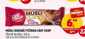 Penny Market Müsli ovesná tyčinka crip crop, 45 g nabídka