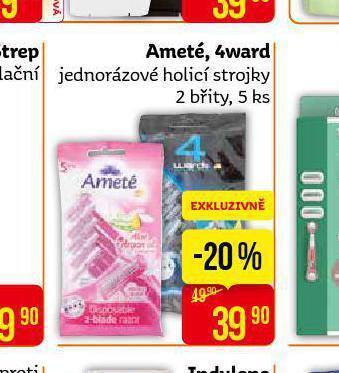 Teta Ameté, 4ward jednorázové holicí strojky nabídka