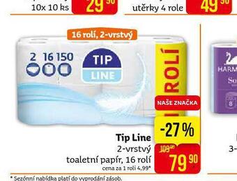 Teta Tip line toaletní papír nabídka