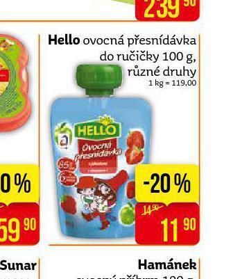 Teta Hello ovocná přesnídávka nabídka