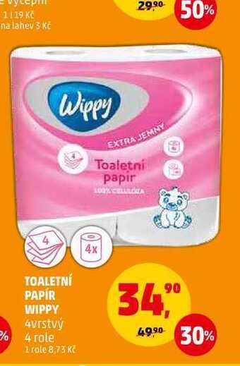 Penny Market Toaletní papír wippy, 4 role nabídka
