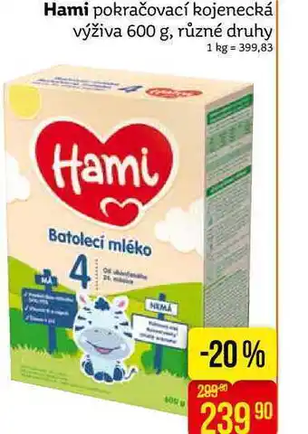 Teta Hami pokračovací výživa 600g nabídka