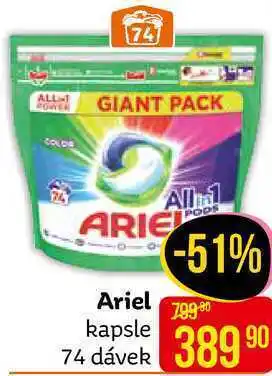 Teta Ariel gel na praní 74 dávek, kapsle nabídka