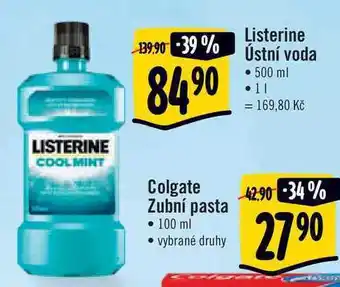Albert Listerine ústní voda • 500 ml • 11 = 169,80 kč 42.90 -34% 27 ⁹0 nabídka