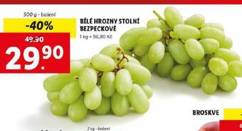 Lidl Hrozny bílé bezsemenné nabídka