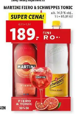 Lidl Martini fiero & schweppes tonic nabídka