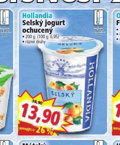 Norma Hollandia selský jogurt ochucený nabídka