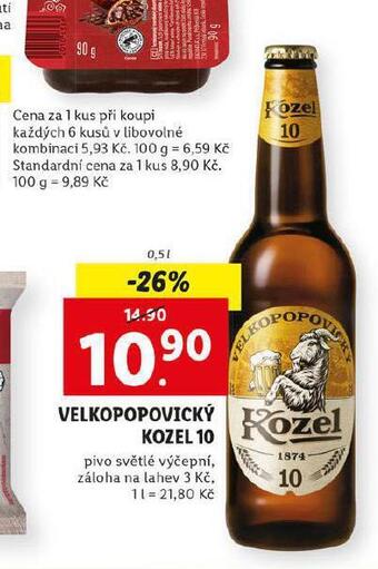 Lidl Pivo velkopopovický kozel nabídka
