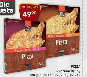 Coop Die gusta pizza vybrané druhy nabídka