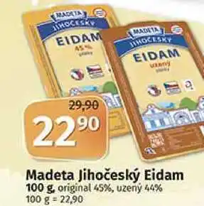 Coop Madeta jihočeský eidam 100 g, original 45%, uzený 44% nabídka