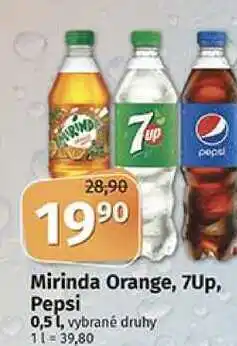 Coop Mirinda orange, 7up, pepsi 0,5 l, vybrané druhy nabídka