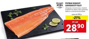 Lidl Pstruh duhový lososovitý filet, cena za 100 g nabídka