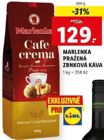 Lidl Marlenka pražená zrnková káva, 500 g nabídka