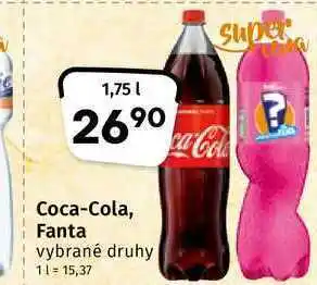 Coop Coca-cola, fanta vybrané druhy 1,75l nabídka