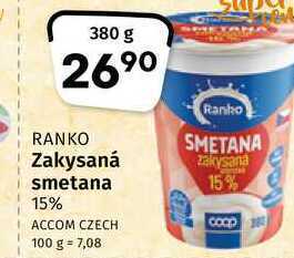 Coop Ranko zakysaná smetana 15% 380g nabídka