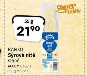 Coop Ranko sýrové nitě slané 55g nabídka