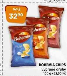 Coop Bohemia chips 140g, vybrané druhy nabídka