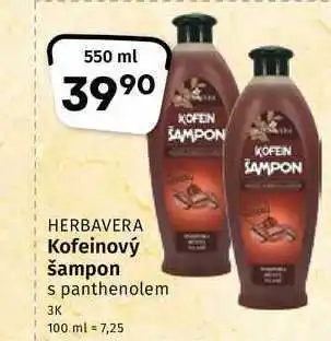 Coop Herbavera kofeinový šampon s panthenolem 550ml nabídka