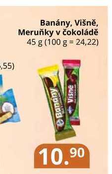 Potraviny CZ Banány, višně, meruňky v čokoládě 45 g nabídka