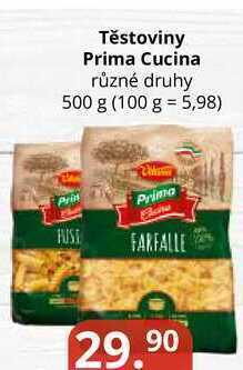 Těstoviny prima cucina různé druhy 500 g